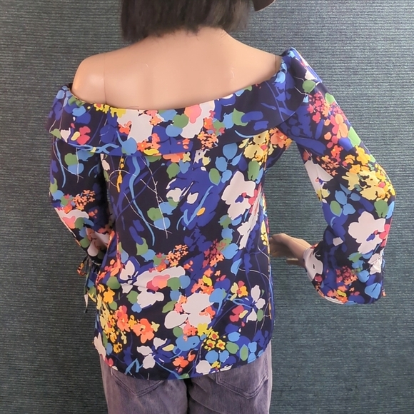 Banana Republic Off Shoulder Colorful Floral Blouse - Picture 5 of 10